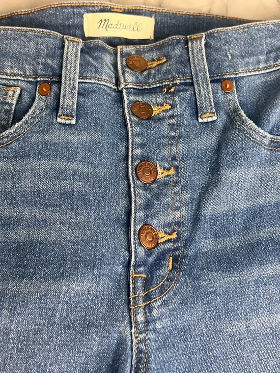 Madewell 10" High Rise Skinny 28P Button Fly Perfect Everyday Skinny Medium Blue - Picture 8 of 10